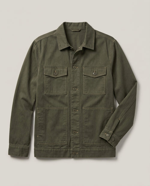 Chore Jacket - Dark Olive flat